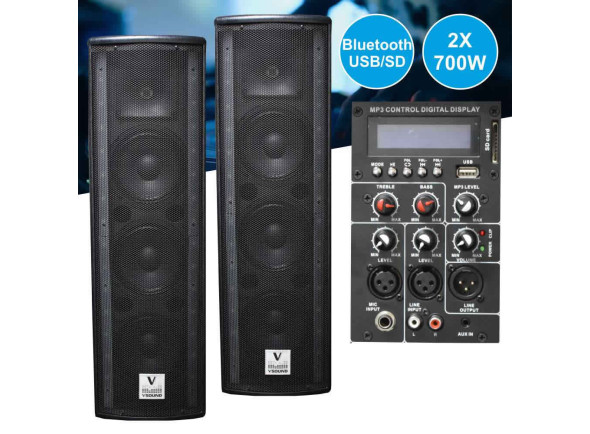 VSOUND Colunas Ativa+Passiva 3X6.5 VSOUND Colunas Ativa+Passiva 3X6.5